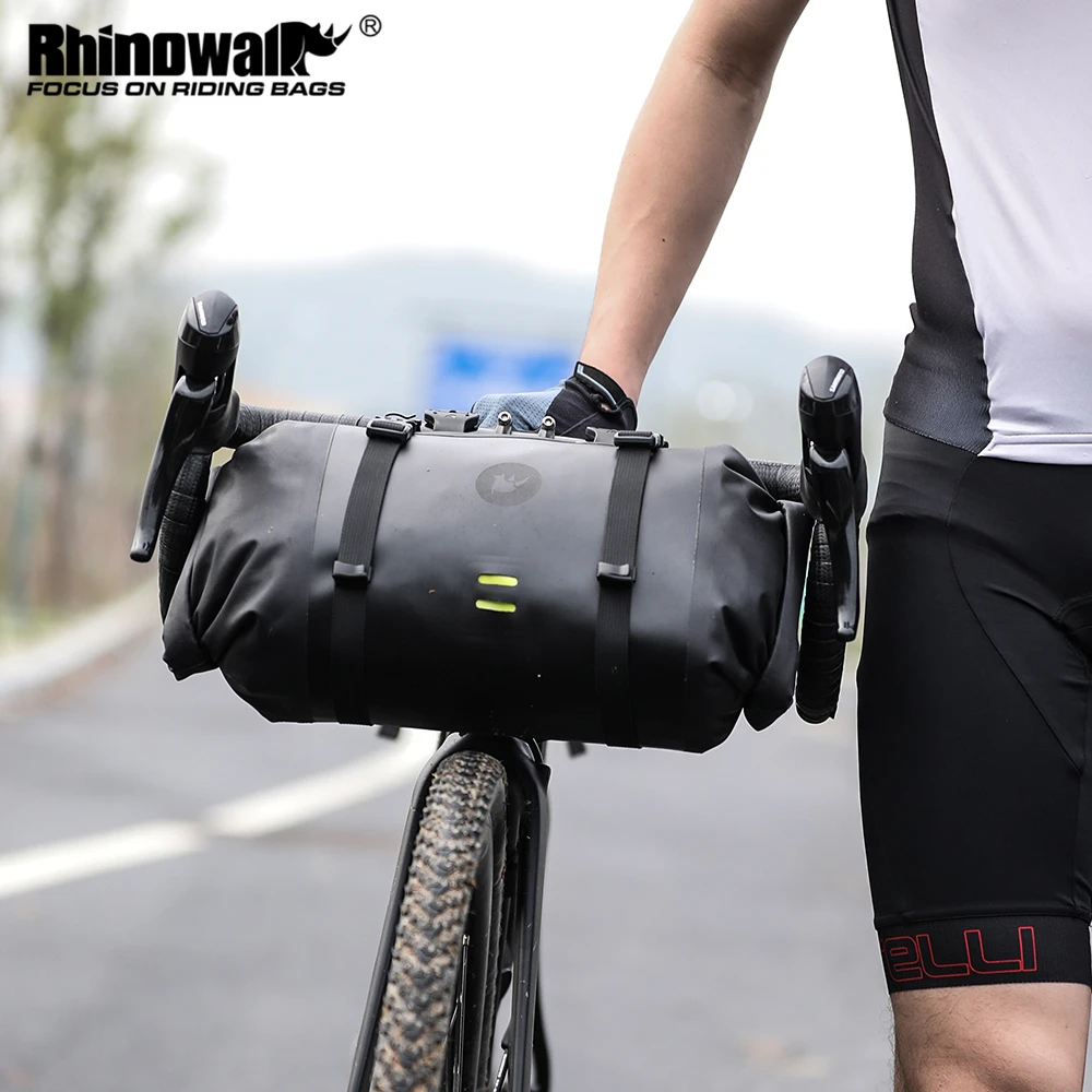 Rhinowalk Fahrrad-Lenkertasche, 4 l/8 l/12 l, wasserdichte Vorderrohrtasche, großes Fassungsvermögen, Radfahren, Pendeln, Aufbewahrungspackung, Umhängetasche Image