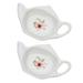 2 Pcs Tea Bag Saucer Coaster Tray Small Teabag Coasters Coffee Scoop Dispenser Stand Ceramic Plates Loose Dish