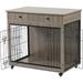 Thanaddo Furniture Style Dog Crate 36.5 Length Dog Crate with 2 Drawers and Wheels Double Doors Wire Dog Kennel Decorative Large Pet Crate Dog House Indoor Use Gray