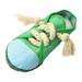 SEAYI Shoes Shaped Pet Plush Vocal Toysâ”‚Dog Squeaky Stuffing Plush Chew Toys for Small Medium Dogs Puppy Aggressive Chewers Large Breedâ”‚Tough Durable Teething Interactive Dogs Chew Toys Green