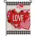 Jbralid Happy Valentine s Day Home Decorative Love Garden Flag House Yard Red Pink Buffalo Check Plaid Hearts Wreath Outside Decor Spring Farmhouse Outdoor Small Burlap Decoration Double Sided 12x18