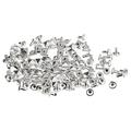 60Sets Spike Rivet 7mm Cone Rapid Rivet Nailhead Studs Copper Punk Square Spikes (Silver Tone)