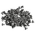 120Sets Spike Rivet 7mm Cone Rapid Rivet Nailhead Studs Copper Punk Square Spikes (Metallic Black)