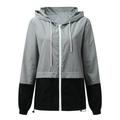 Women Autumn Raincoat Lightweight Waterproof Rain Jackets Hooded Windbreaker