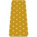 Mustard Yellow White Polka Dot Pattern TPE Yoga Mat for Workout & Exercise - Eco-friendly & Non-slip Fitness Mat
