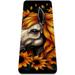 Unicorn Skull Sunflower Pattern TPE Yoga Mat for Workout & Exercise - Eco-friendly & Non-slip Fitness Mat