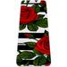Blooming Red Roses Black White Stripes Pattern TPE Yoga Mat for Workout & Exercise - Eco-friendly & Non-slip Fitness Mat
