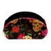 OWNTA Skull Floral Flower Pattern PVC Leather Brush Holder with Five Compartments - Pencil Organizer and Pen Holder