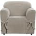 Sure Fit Horizontal Club Stripe 1 Piece Chair Slipcover tan washable cotton