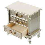 Doll House Furniture Nightstand Miniature Simulated Bedside Table Model Vintage Style Mini Nightstand