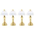 4 Pcs Dollhouse Table Lamp Small Lamps Desk Bedside Light Ornament Floor Micro Landscape Furniture Mini Decor