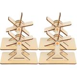 4 sets of Children DIY Learning Kit DIY Water Wheel Material Science Projects for Kids