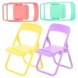 4 Pcs Folding Chair Plastic Mini Toys Toddler Miniature for Girls House Baby