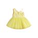 Baby Girls Princess Dress One Shoulder Sleeveless Bow Front Lace Dress