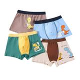 Boys Boxer Briefs Underwear for Kids Baby 2-12Y Corner Pants Cotton Baby Boys Medium to Large Toddler Quadrangle Pants 4Pcs (Color Mix and Match)
