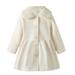 ASFGIMUJ Girls Winter Jacket Simple Casual Coat Autumn Winter Tops Outwear Warm Girls Winter Coat White 4 Years-5 Years