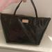 Kate Spade Bags | Kate Spade Tote Patent Leather Black Spade Imprints Purse Shoulder Bag | Color: Black | Size: Os