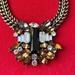 J. Crew Jewelry | J. Crew Chunky Gemstone Necklace Black And Bronze Crystals Nwt | Color: Black/Gold | Size: Os