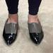 Nine West Shoes | Nine West Taupe And Patent Black Slip Ons, Size 7 | Color: Black/Tan | Size: 7
