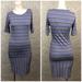 Lularoe Dresses | Lularoe Tappered Blue Gray Striped Midi Dress | Color: Blue/Gray | Size: Xs