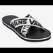 Vans Shoes | Euc Vans Cross Strap Platform Slides Sandals 8 | Color: Black/White | Size: 8