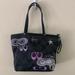 Coach Bags | Coach Daisy Pop Optic Tote Bag H1176 F17587 Black Signature Appliqu | Color: Black/Purple | Size: Os