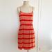 J. Crew Dresses | J. Crew 100% Silk Slip Dress Orange Cream Stripe Gathered Waist Lined Size 4 | Color: Cream/Orange | Size: 4