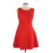 Tommy Hilfiger Casual Dress - Mini: Red Solid Dresses - Women's Size 10