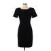 Donna Ricco Cocktail Dress - Sheath Crew Neck Short sleeves: Black Print Dresses - Women's Size 4 Petite