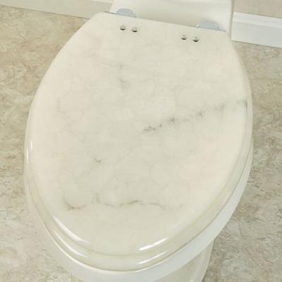 Marble Elongated Toilet Seat Ivory , Ivory