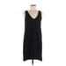 Lilla P Casual Dress - Shift: Black Solid Dresses - Women's Size Medium