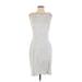 Lands' End Casual Dress - Sheath: White Polka Dots Dresses - Women's Size 4