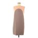 Bar III Casual Dress - Shift: Brown Color Block Dresses - Women's Size Medium