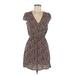 Don't Ask Why Casual Dress - Wrap: Brown Print Dresses