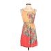 Old Navy Casual Dress - Mini Scoop Neck Sleeveless: Orange Floral Dresses - Women's Size X-Small