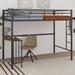 Mason & Marbles Yeal Twin Metal Bunk Bed w/ Desk Metal in Black | 65 H x 41.4 W x 78.1 D in | Wayfair 1AC77DBBC7E247FFA3465438B3441F85