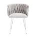 Mercer41 Tremell Tufted Boucle Fabric Back Arm Chair Dining Chair Wood/Upholstered in Gray | 28.74 H x 21.26 W x 20.47 D in | Wayfair