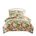 Bay Isle Home™ Alfrieda Tropical Floral Duvet Cover Set Cotton in Blue/Green/Orange | King Duvet Cover + 2 King Pillowcases | Wayfair