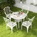 Alcott Hill® Cissie Round 5 - Person 31.5" L Outdoor Restaurant Dining Set in White | Wayfair 5F5A9A2DEE2D4A2D84F8A8EE8AB07527