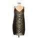 Ecote Casual Dress - Slip dress: Gold Animal Print Dresses - Women's Size Medium