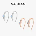 Modian Sterling Silber u Form blau Opal Charm Ohr stecker Mode Roségold Farbe Schmuck für Frauen