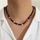 Kleine Holz perlen kurze Choker Halskette für Männer trend ige Perlenkette Kragen am Hals 2023