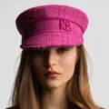 Casquette en tweed multifonction pour femme casquettes gavroche plaid rose lettre mode garçon