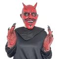 Masque de sécurité du roi démon rouge en latex pour adulte cosplay d'Halloween masques de terreur