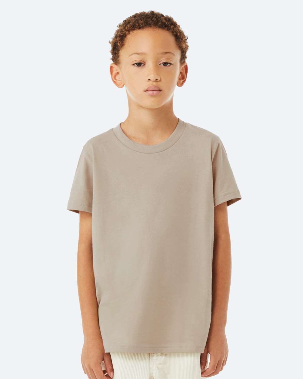 Bella + Canvas 3001Y Youth Jersey Top in Tan size Medium | Ringspun Cotton 3001YCVC, 3001YCV, BC3001YCVC, B3001Y, BC3001Y