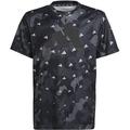 ADIDAS Kinder Shirt Train Essentials Seasonal AEROREADY Allover Print Regular-Fit, Größe 164 in Grau