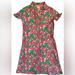 Lilly Pulitzer Dresses | Lilly Pulitzer Knit Dress Size Xs Green And Pink Floral 100% Cotton | Color: Green/Pink | Size: Xs