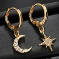 Free People Jewelry | Gold Dainty Moon Star Earrings | Color: Gold | Size: Os