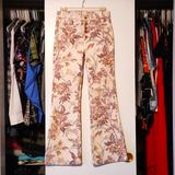Anthropologie Jeans | Anthropologie Pilcro And The Letterpress High Rise Trousers | Color: Cream/Purple | Size: 28