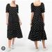 J. Crew Dresses | Black Polka Dot Puff Sleeve Tiered Midi Dress Size, M | Color: Black/White | Size: M